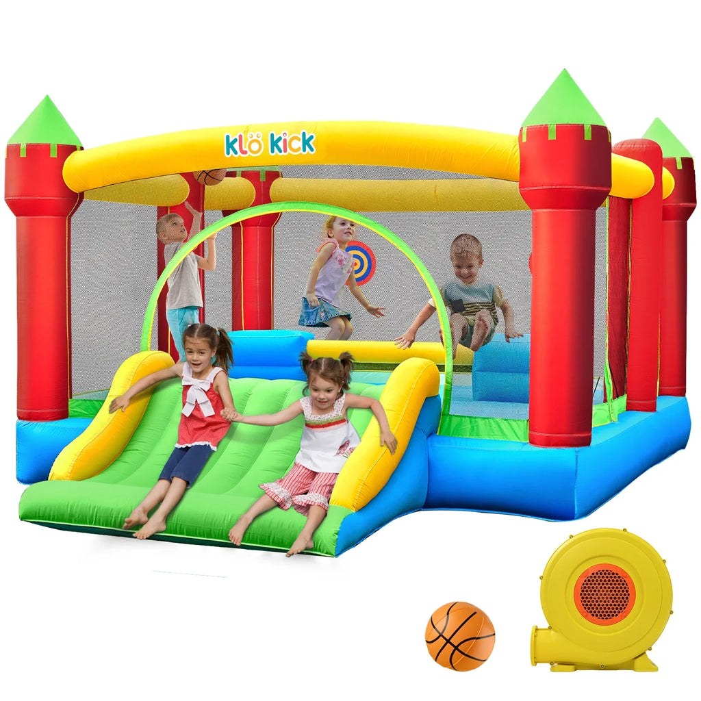 Bounce for Slide Oxford Adult, Teen, 12' 840D 15'x Kids KLOKICK Infant, Large Child, Blower 3-10 Tween self-inflating House with Years, Bouncers for 6 &
