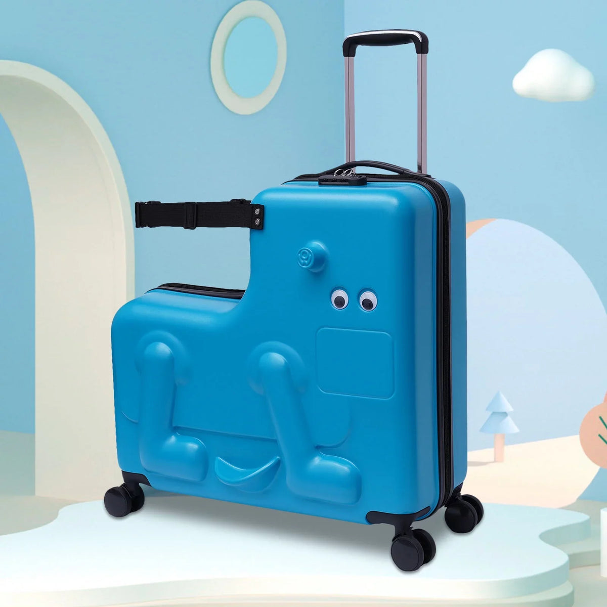 Years 4-12 Aged Wuzstar Universal Ride-on Kid's Suitcase transportable Waterproof 24" Luggage,ABS+PC Wheel Travel