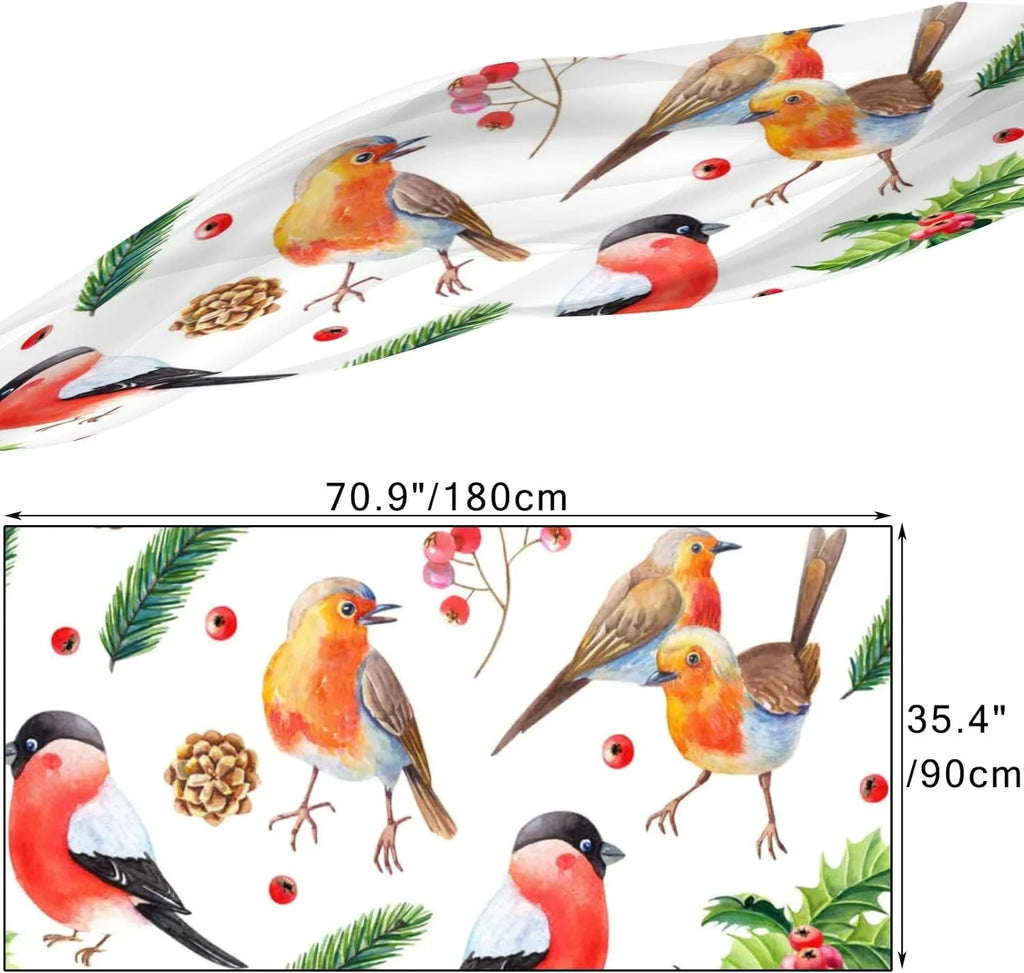 Hyjoy Scarf Bird for Scarves Neck with Girls Christmas Silk Women Shawl Watercolor Leaves Lightweight Wrap Long