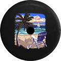 Beach Tire 2019 RV 32 for Chair Jeep Spare Cover 2018 at Palm & Inch Waves Trees Sand the Backup Wrangler Ocean Camera JL