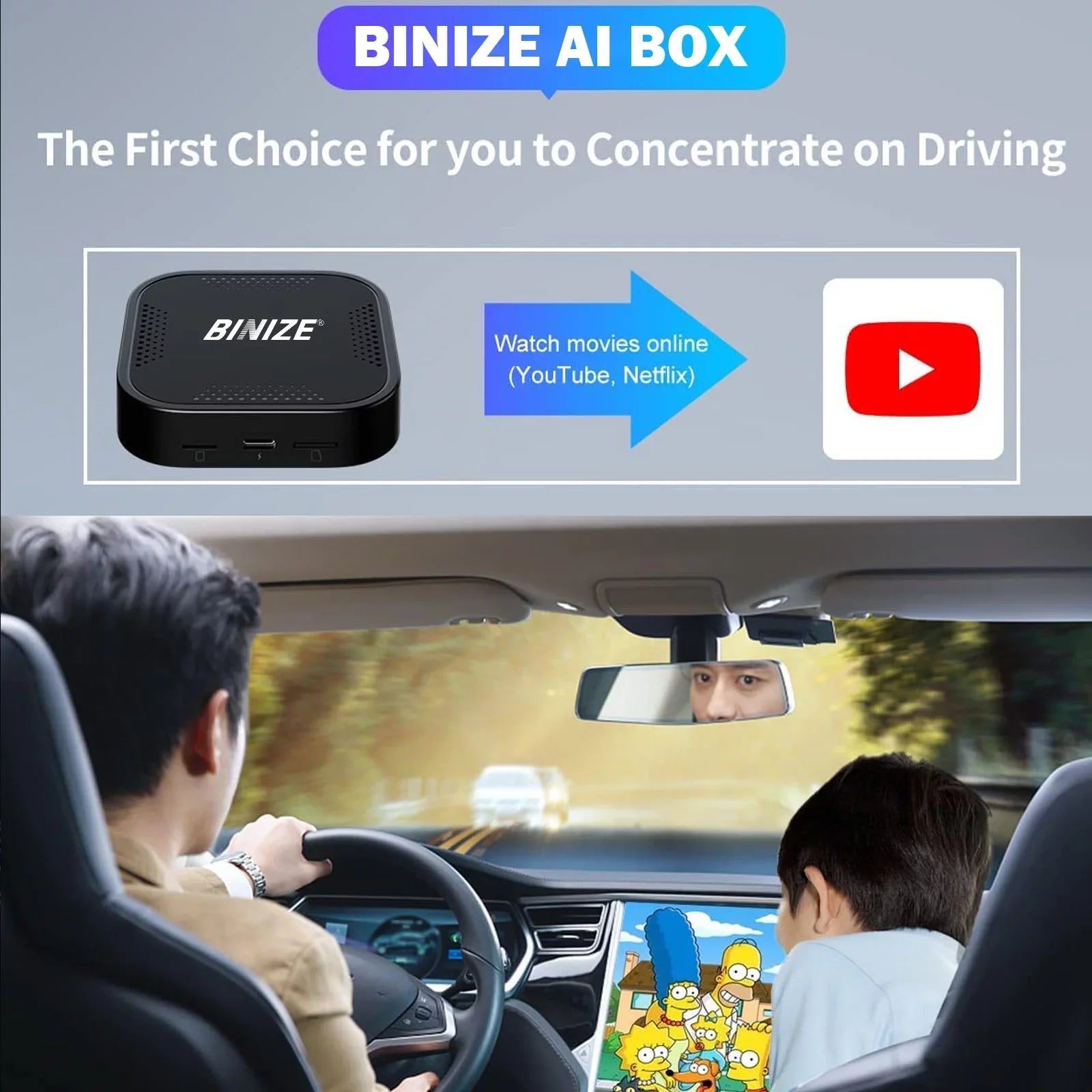 Auto Navigation,Support System,Built-in Only OEM/Factory CarPlay,Wireless CarPlay&Android BINIZE for Wireless ai Netflix,etc Android Cars YouTube 4G Wired Box with Cellular,4+64G,8Core, Fit