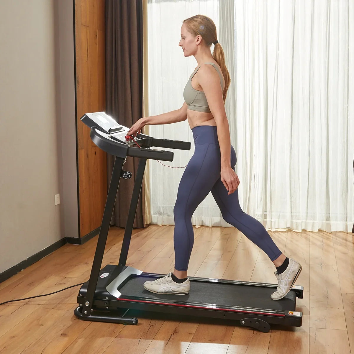 for Fitness Exercise Foldable Max Walking - Training Treadmill - Machine - Equipment Running LCD Bluetooth 12 & Folding Connectivity Mode 2.5HP - Home Cardio with