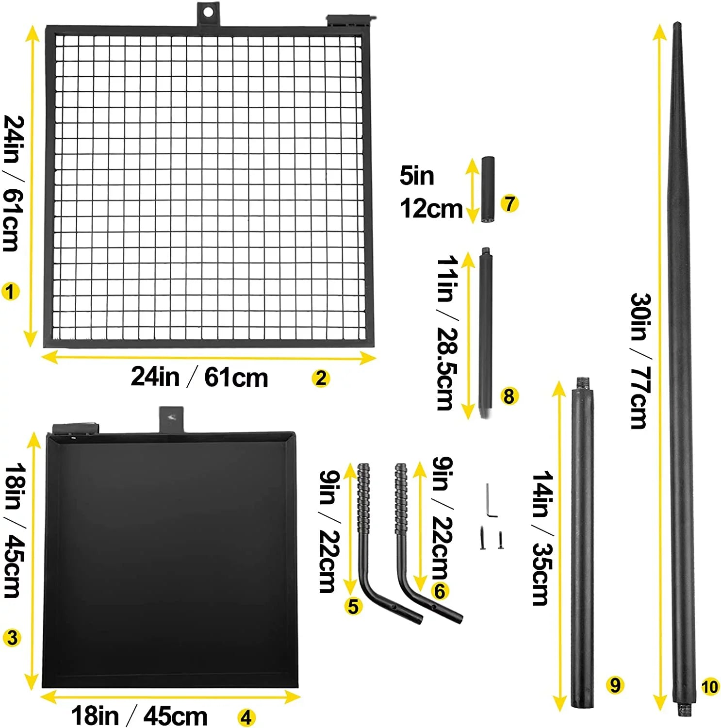 Cooking Open Layer Grate Height Pit Grill for Grill Section Fire Grate,Double Campfire Over Fire Grate Outdoor Pit,Three Grill Adjustable Flame