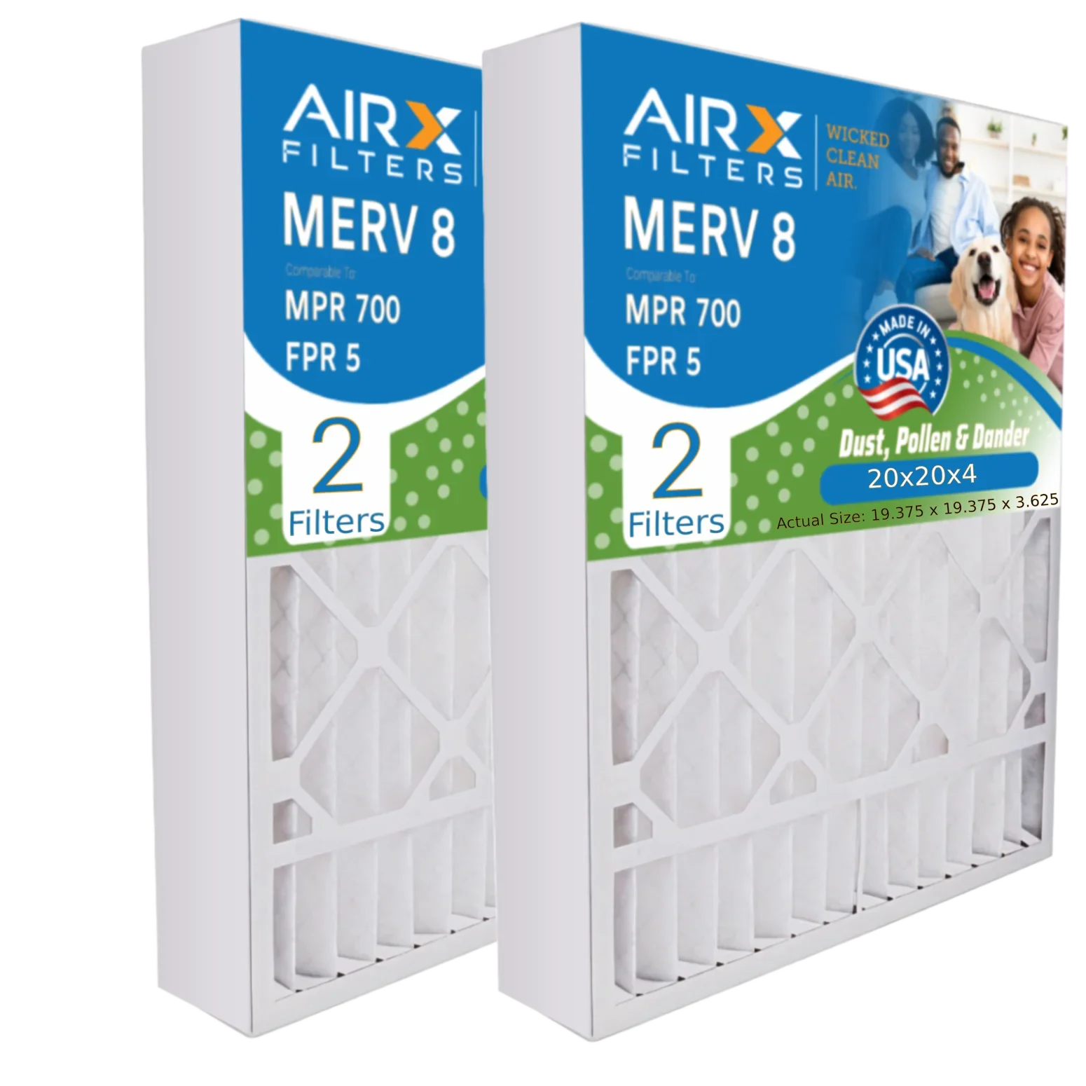 WICKED FPR 2 MPR Pack Filter MERV Filter Premium to CLEAN Furnace USA & 8 AIRX HVAC 700 Comparable 5 Filters by Made 20x20x4 AIR. 20x20x4 FILTERS AC atmospheric