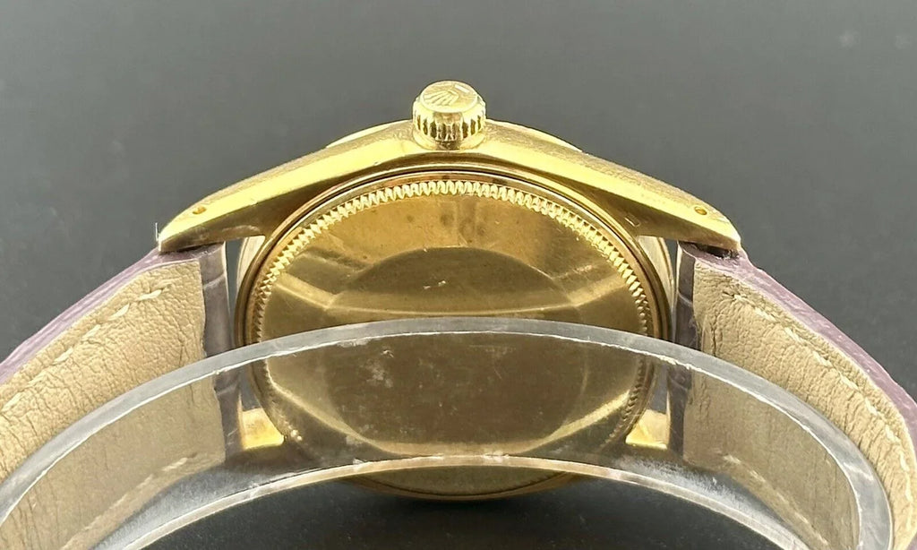 Gold Oyster Men's Rolex Shell Dial Date 15505 Perpetual White Watch Vintage 34mm