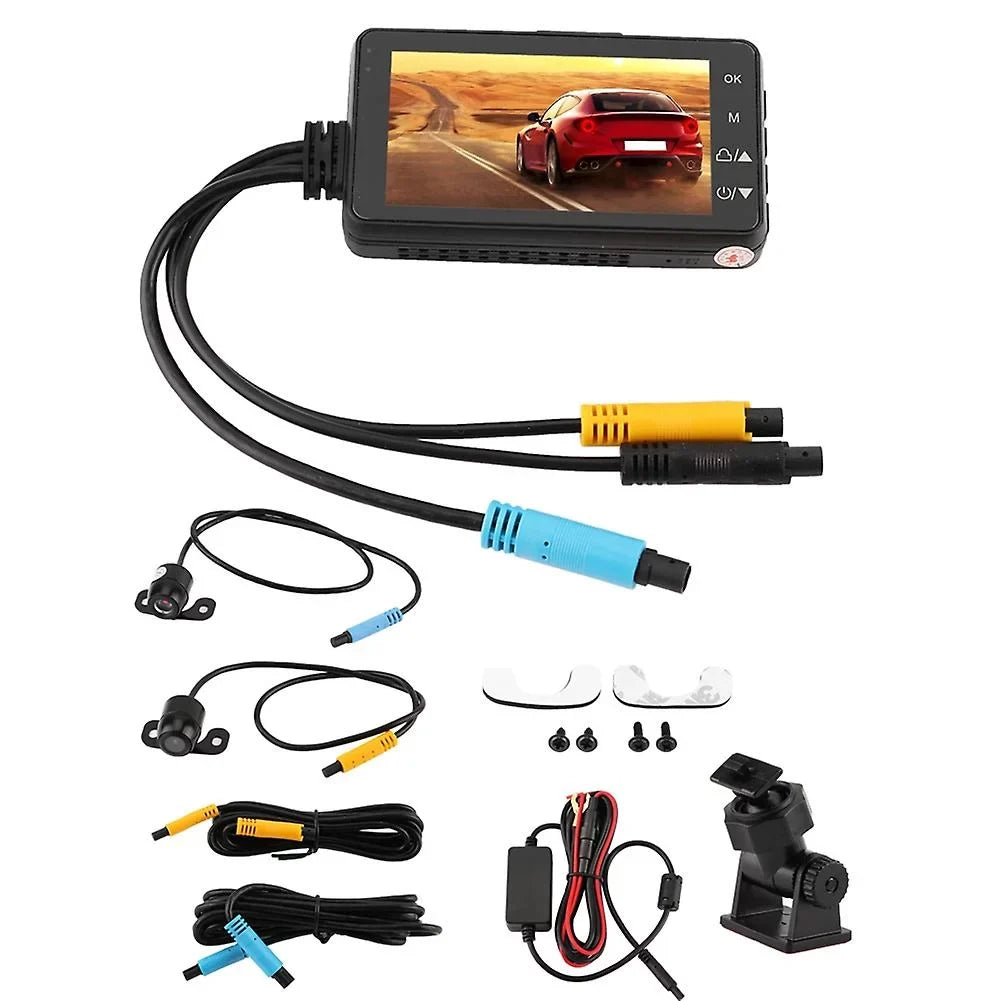 A V Double Lens Recorder 5 Driving Dvr Camera Front Rear 1 With And Motorcycle Dash