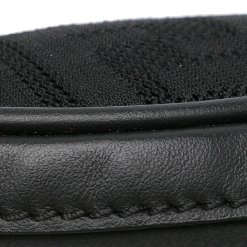 Knit Neoprene Bag Belt Pocket Perforated Grace Black Unisex Fendi Pre-Owned (Good) Vitello Authenticated Fabric FF