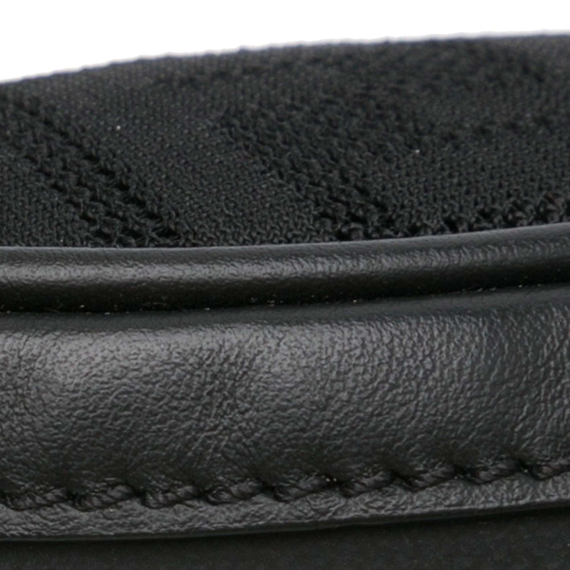Knit Neoprene Bag Belt Pocket Perforated Grace Black Unisex Fendi Pre-Owned (Good) Vitello Authenticated Fabric FF