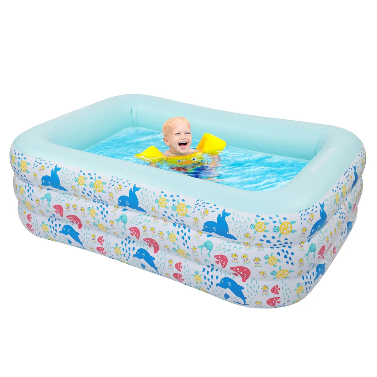 & - Swimming air-filled Family Above for Ground XH Pools,air-filled Kids, Swim Full-Sized Indoor Outdoor 82.7"*55"*23.6" Swimming Pool Pool,