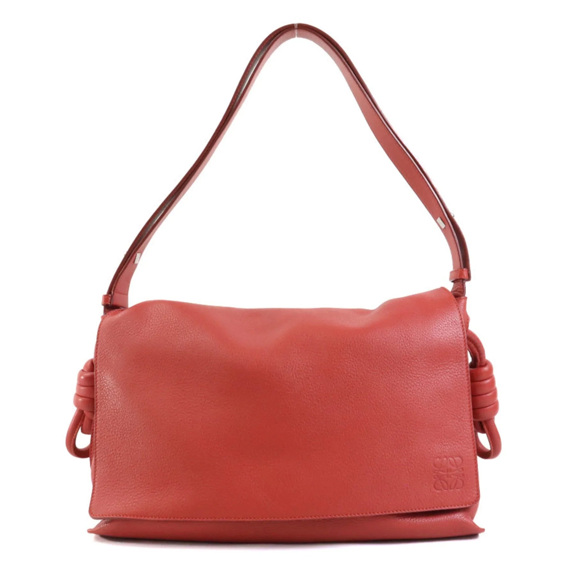 LOEWE Orange Bag Leather Red (Good) Shoulder Pre-Owned Women's