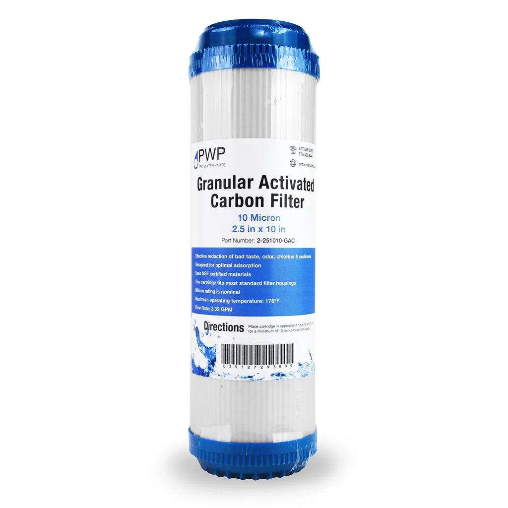 Granular 10 Cartridge Filter Activated 25 pack 2.5 Carbon x10" Micron Water