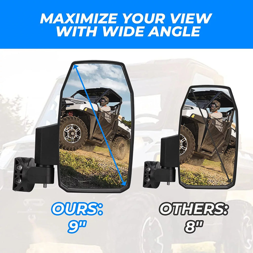 Maverick 900 Polaris for Trail Pro-Fit 570 Defender Ranger XP Mirrors Mirrors,Wider View 1000 Rear Kemimoto Door) Side UTV Mirrors Side Can-Am General (Not 1000 Compatible with