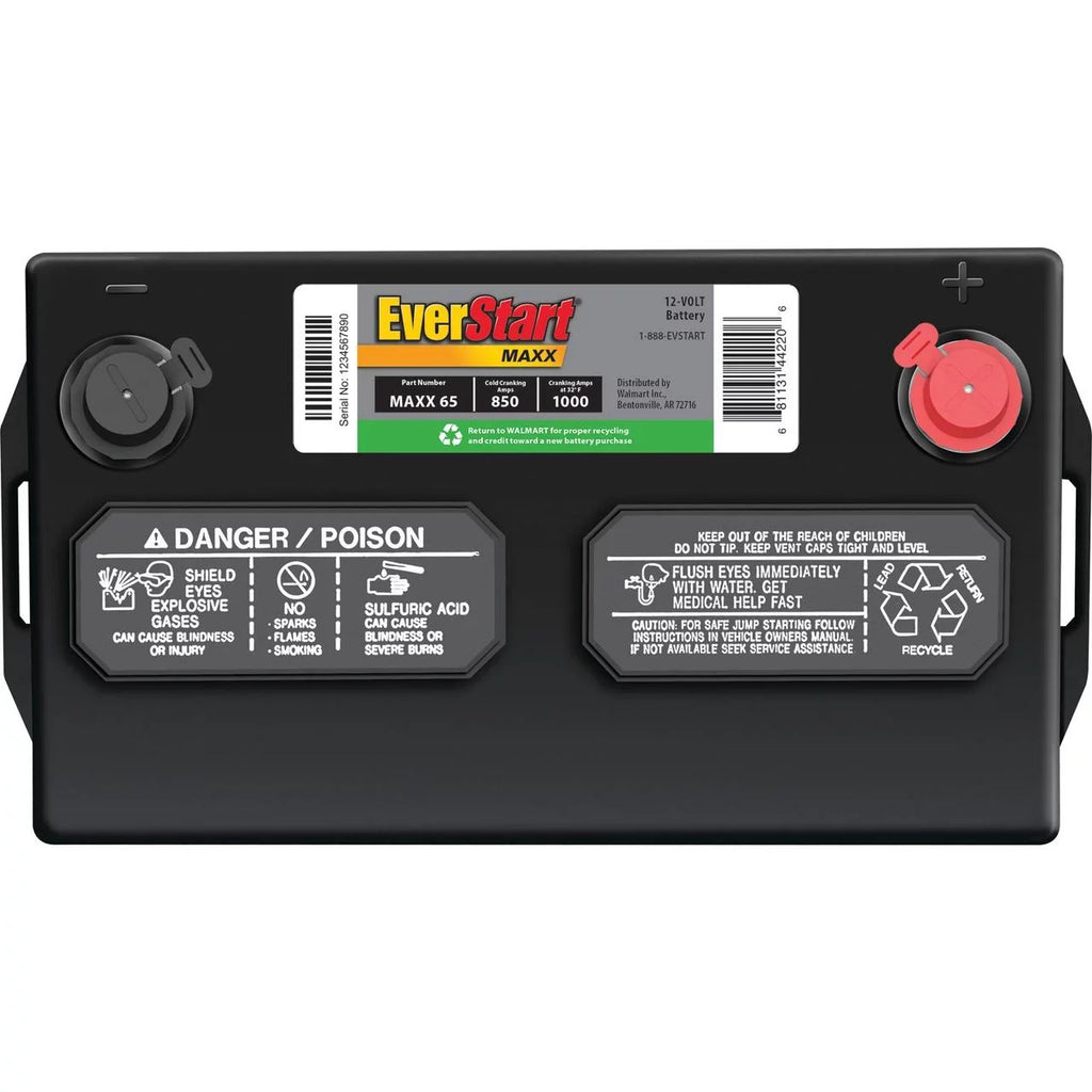 Maxx Battery, Lead Automotive Volt Acid Group 12 CCA EverStart 65 850 Size
