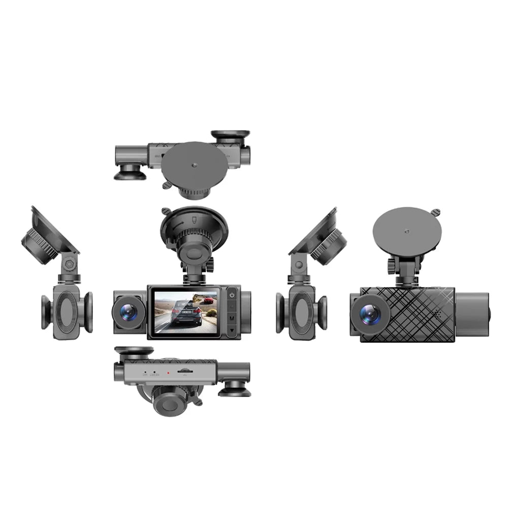 with Multi-Language with Car 2in Mirror Reliable Recorder Enhance Safety 3-Camera - Rearview Cam Video Driving Clear Auto Recording Dash - Car