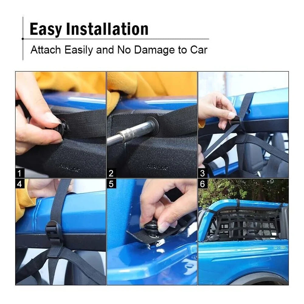Teledu 21+2 Net 2x Trunk Mesh Door Side Restraint Protective Rear Cargo