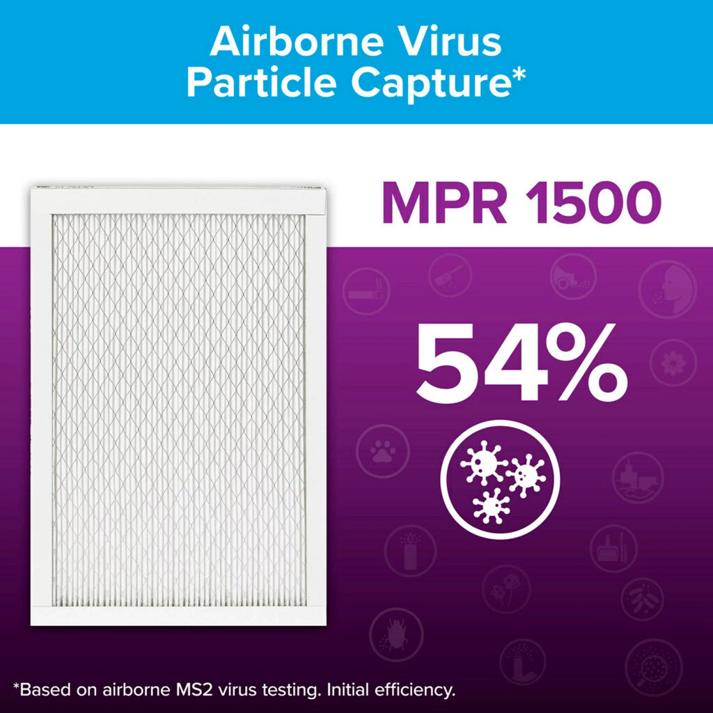 12, 3M, HVAC MERV MPR, Filters Captures 4 Furnace by atmospheric Filter, 20x22x1, Filtrete Allergen Reduction Viruses, 1500 Advanced Bacteria, Allergens,