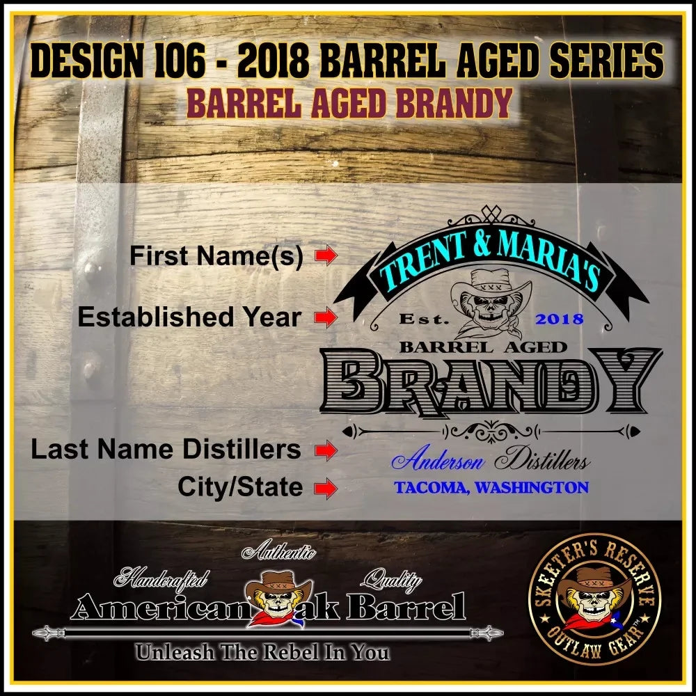 Oak Aging Brandy American - Aged (106) Brandy Barrel Barrel Personalized