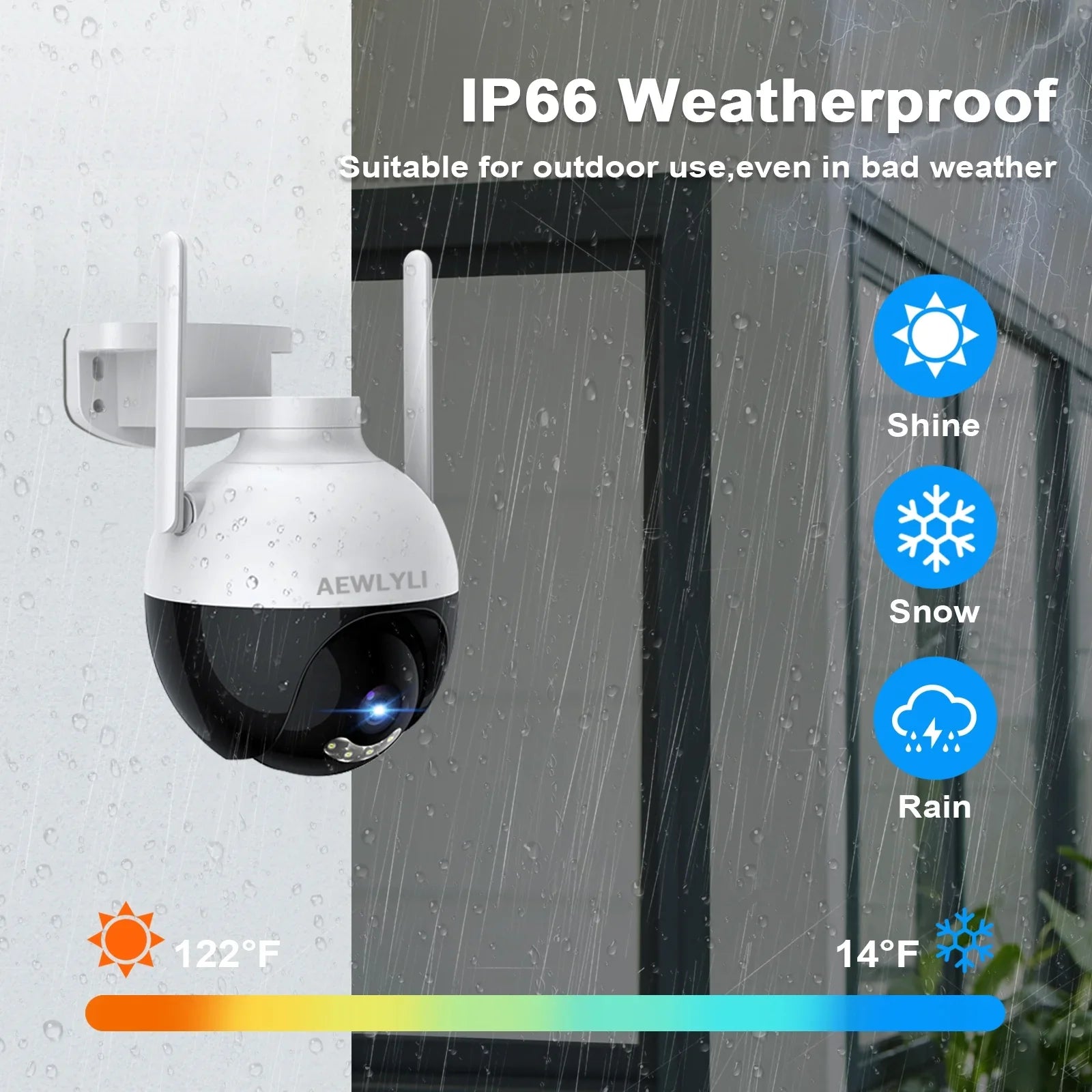 AEWLYLI with Color Night Camera 2.4G/2.5K/4MP Outdoor Camera Siren,360° & View,Home WiFi, Wireless Detection Security Vision,Spotlight Motion