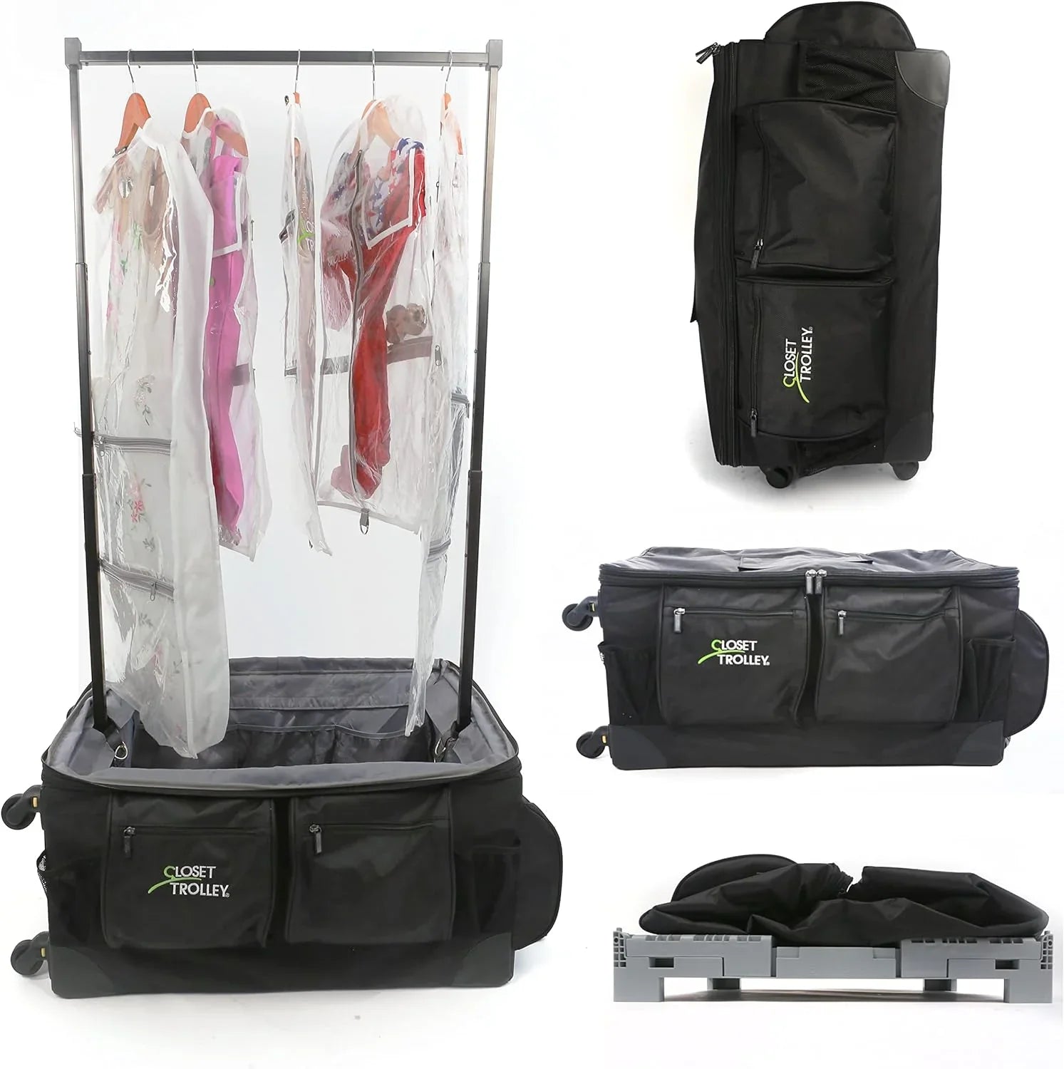 Collapsible BLACK YFbiubiulife - w/No-Lean Rack Rolling Garment Bag Dance