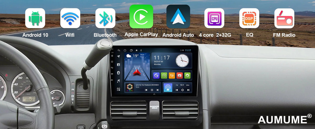 Backup Car Wheel Radio Wireless Android Inch Auto/GPS/Bluetooth/FM/AUX-in/Steering 9 Din TouchScreen 10 Honda with Camera CR-V Stereo 2002-2006 Double Carplay/Android for Built-in Control