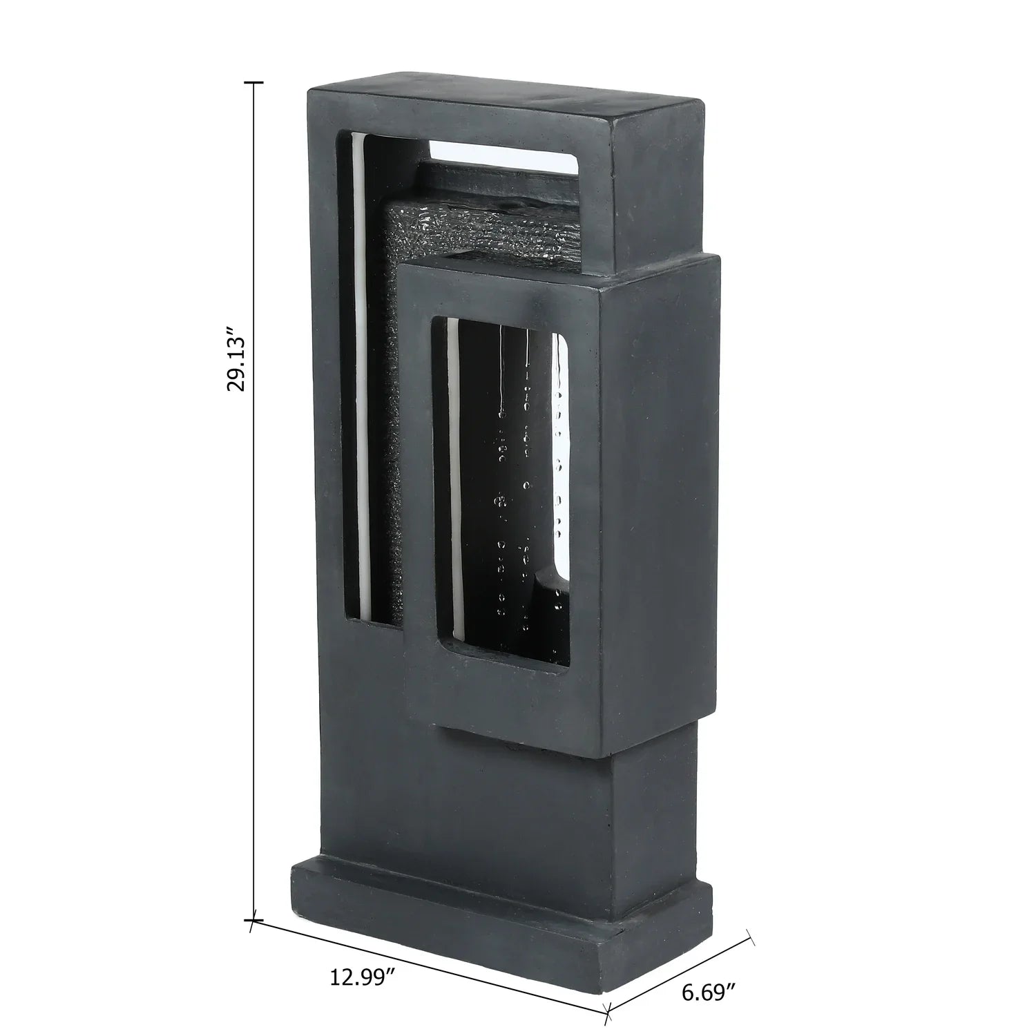 Fountain Led Outdoor With Light Column Gray HomeStock Resin Victorian Vintage Raining