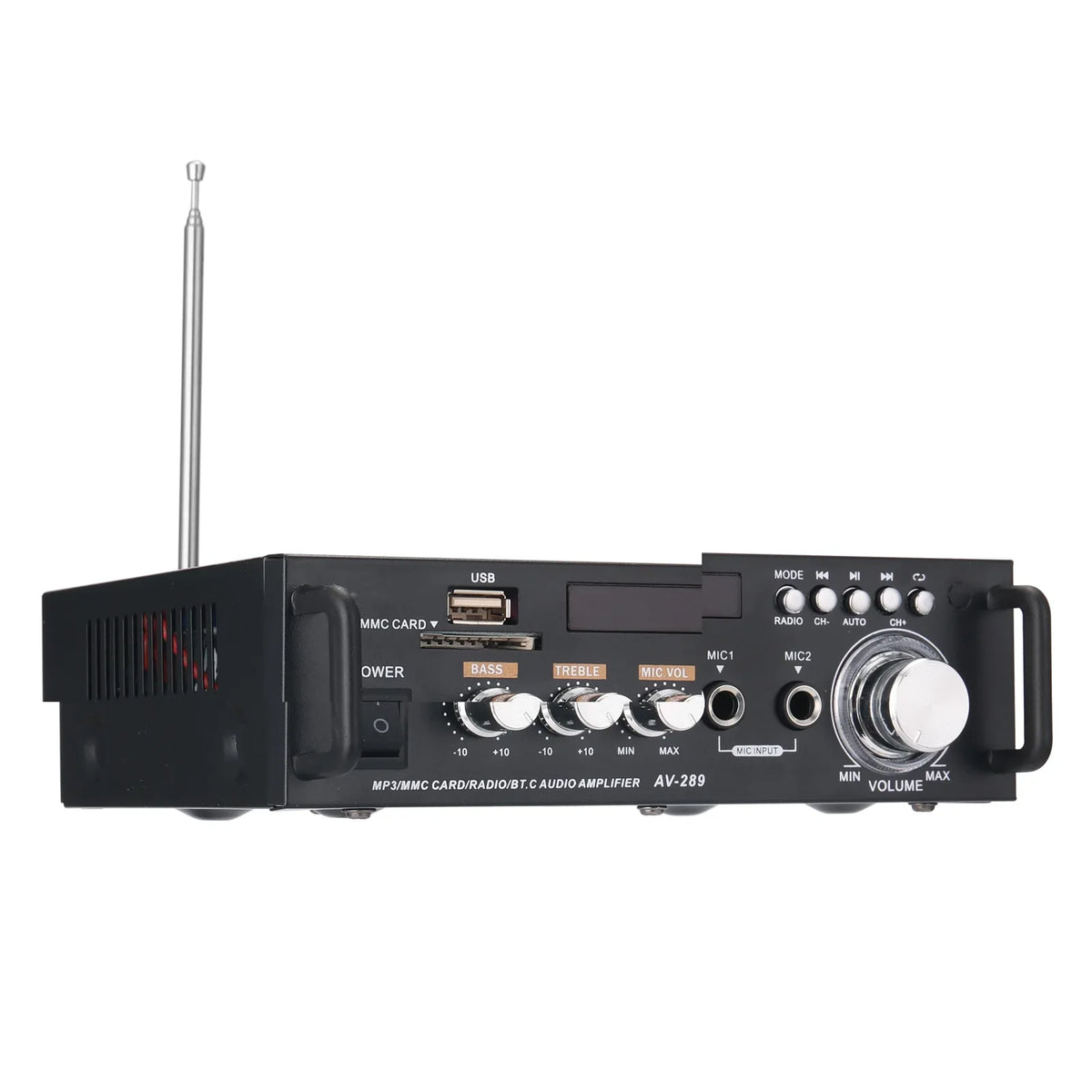 LCD Stereo Amplifier 600W Audio Audio Machine,2CH Car Sound BT Remote Remote Amplifier Amplifier Display Radio 600W Audio Audio Radio Power HiFi movable Remote Dazzduo Stereo