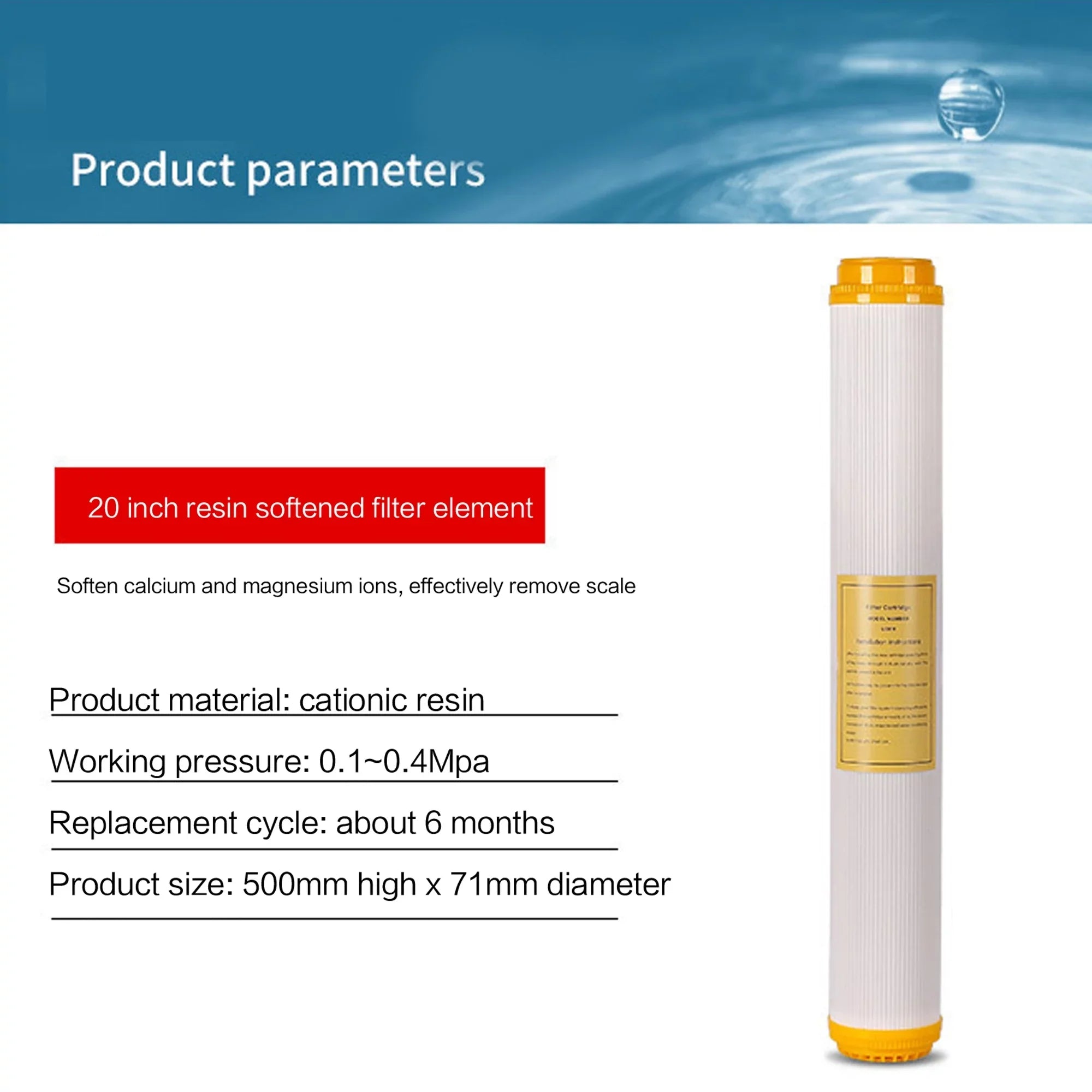 Softening Exchange Element Ion Filter Purifier Filter Water Resin