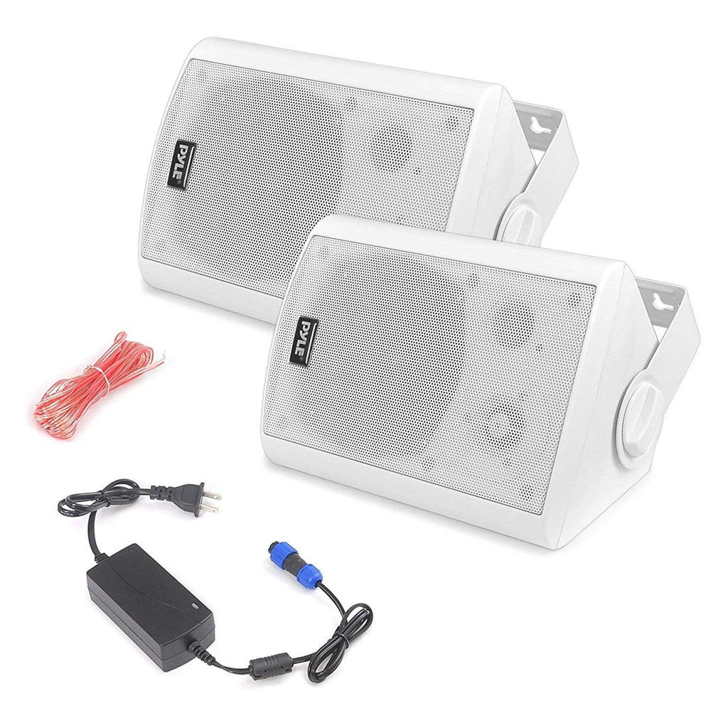 5.25'' & Indoor/Outdoor Speaker White Waterproof Pyle Bluetooth Speakers, - Mount Wall System