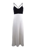 (2, Stuart Double-Strap Gown Colorblocked Black/Off-White) Jill Women's