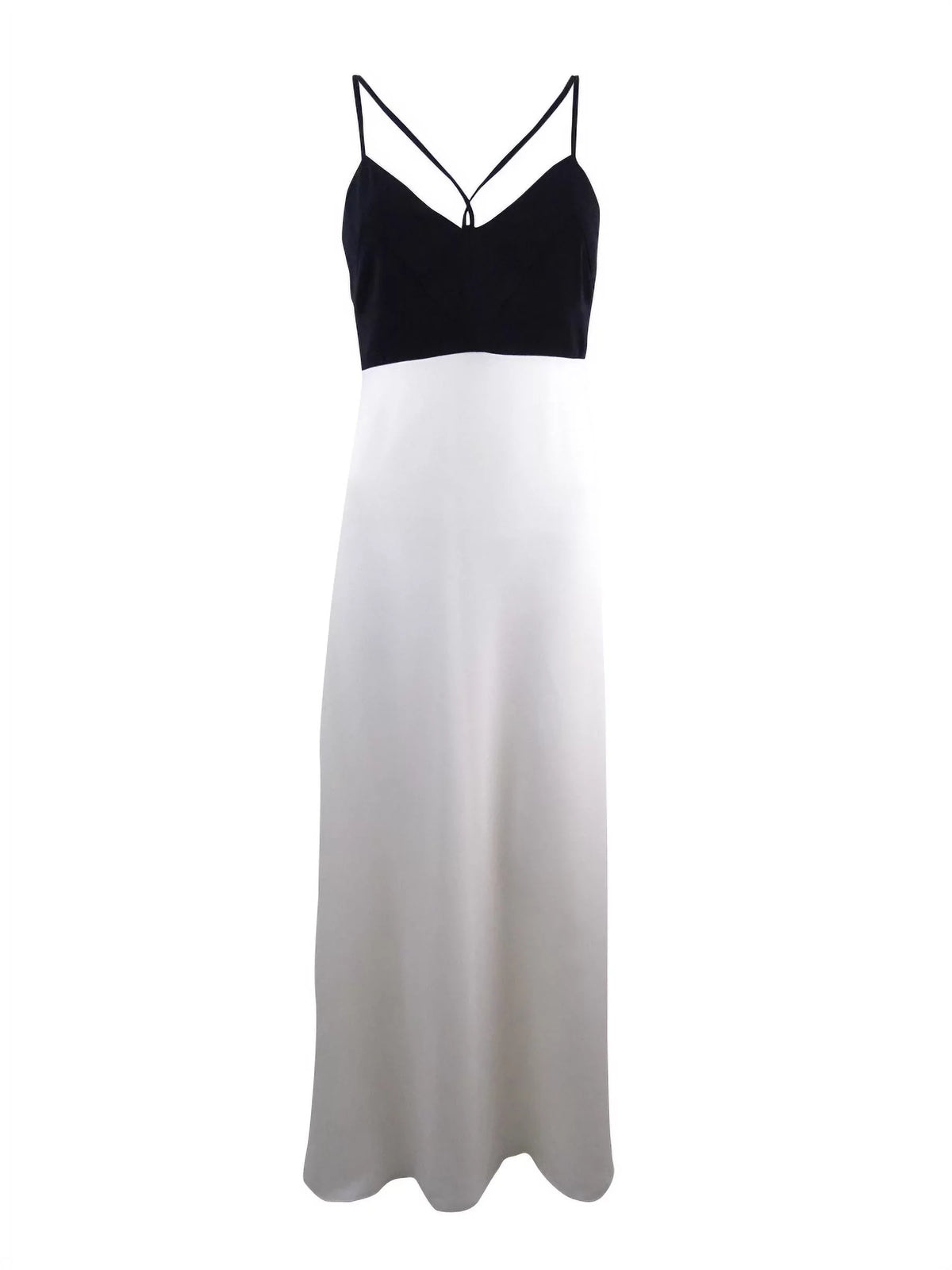 (2, Stuart Double-Strap Gown Colorblocked Black/Off-White) Jill Women's