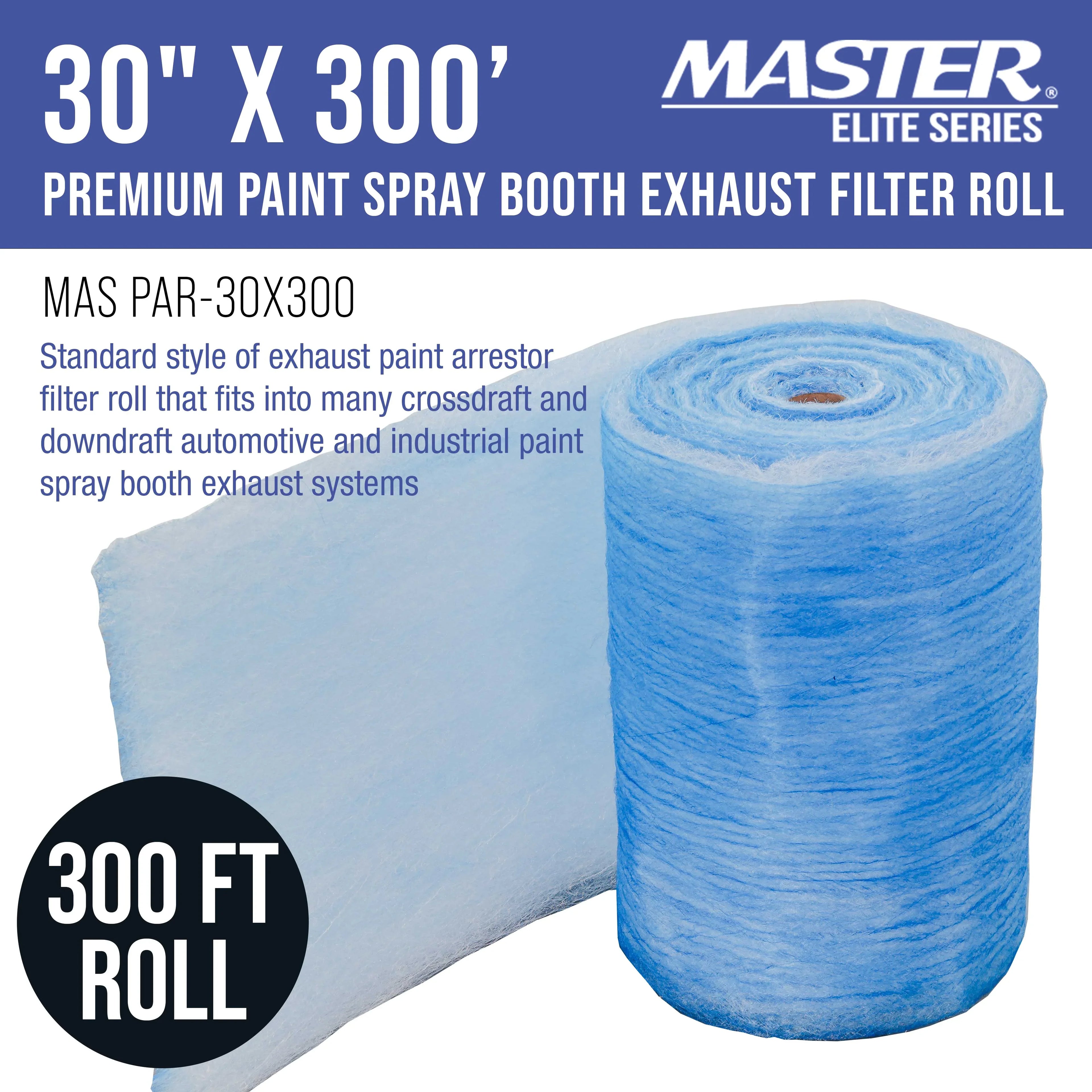 Traps - Autobody Premium Paint Particles - Spray Master space Filter x Arrestor Exhaust Captures Elite Auto Refinish 300' Fiberglass Paint 30" Paint Overspray Gram 18 Booths Roll, in Heavy-Duty