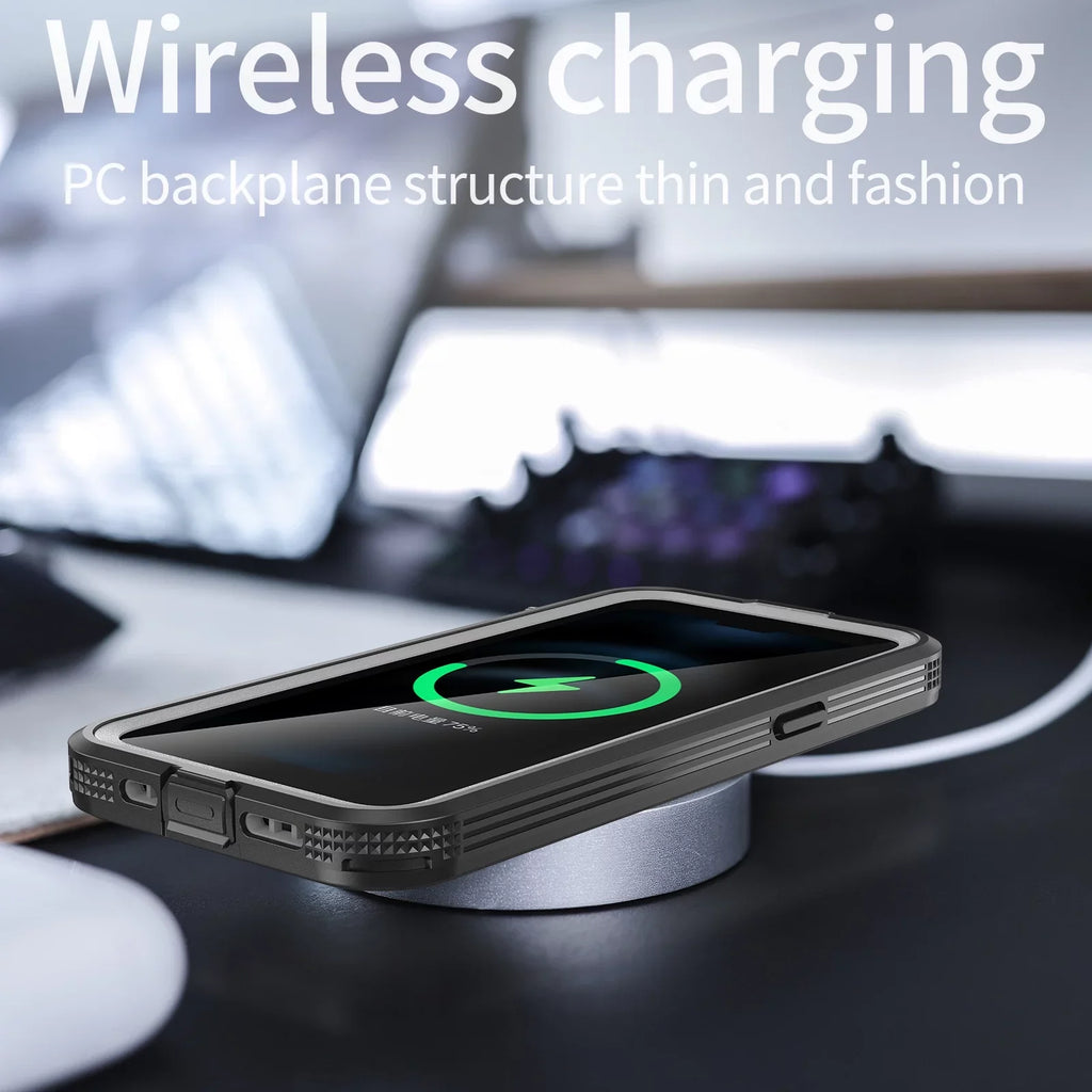 Pro Case Screen Dropproof][Dustproof][Compatible Protector 360][IP68 Waterproof, iPhone for 6.7" 14 with - MagSafe] Pro 6H [Real Built-in iPhone Max Military Black Underwater][14FT 14 for Max