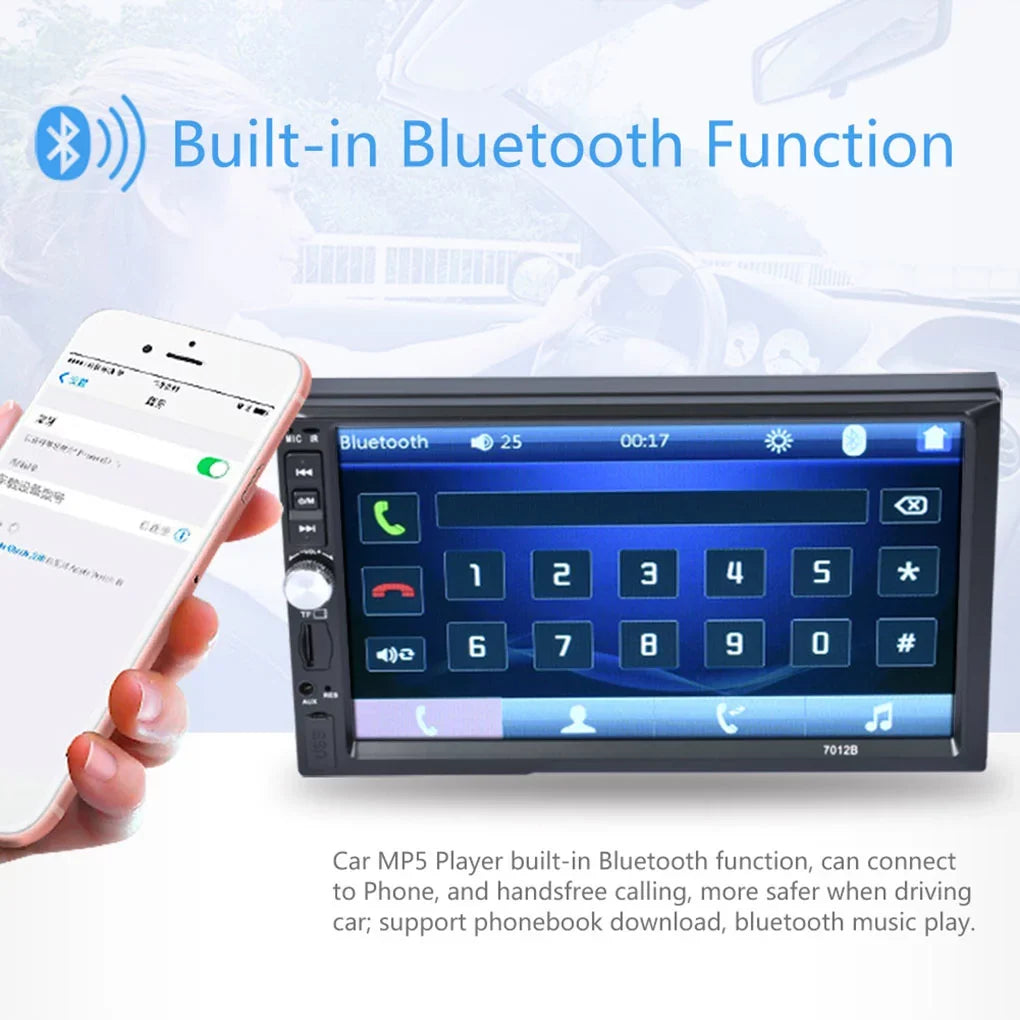 Reverse Camera Link(Both 7" Car Screen and System) Android And Touch Radio with Bluetooth Support Double HD Mirror Stereo ios Din