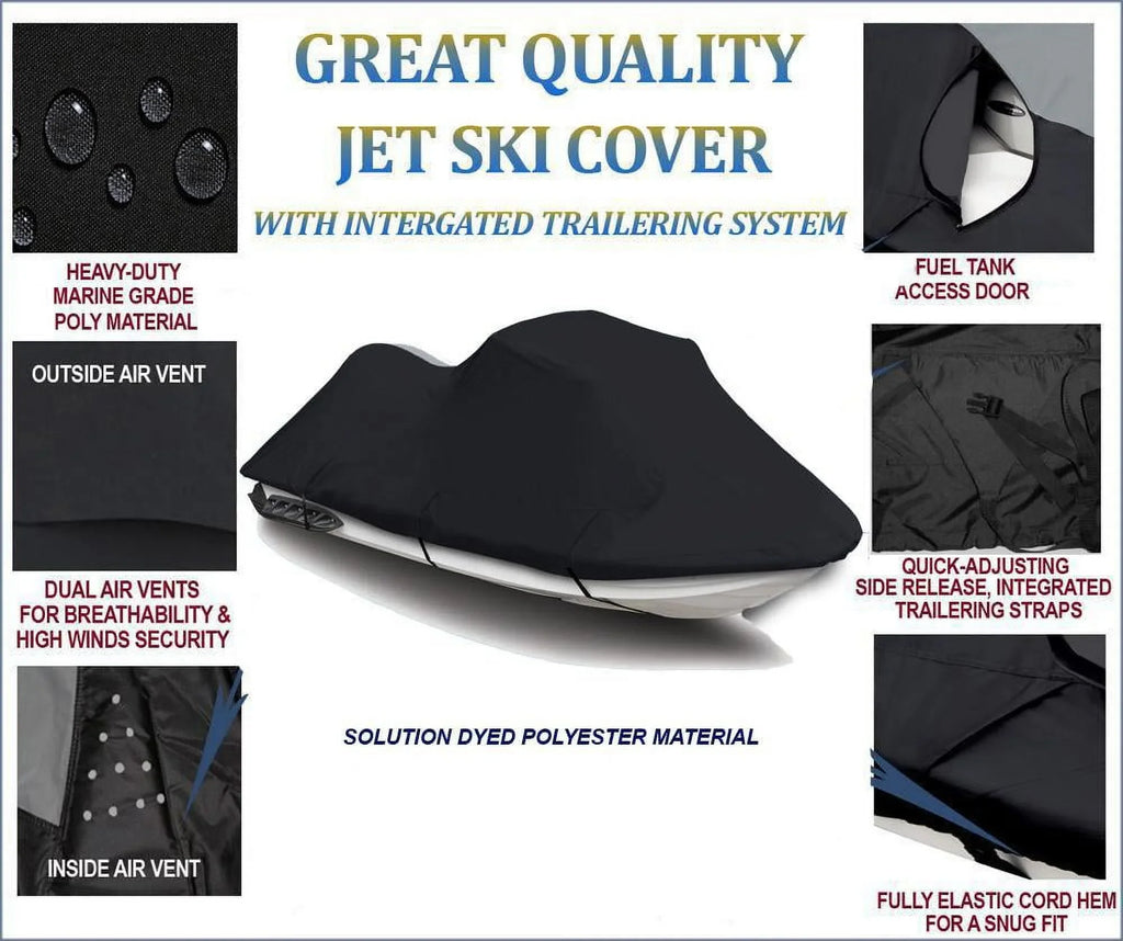 PWC VX110 Runner Yamaha Cover BLACK 2006 Deluxe 2005 JET Compatible 600D Wave SKI for