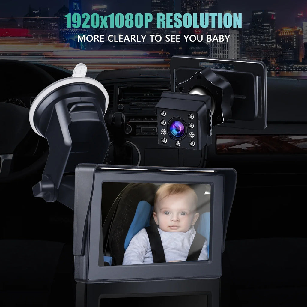 Crystal Camera, Baby 1080P Clear Monitor, View Vision Car Mirror ammoon Night Wide 4.3 Inch