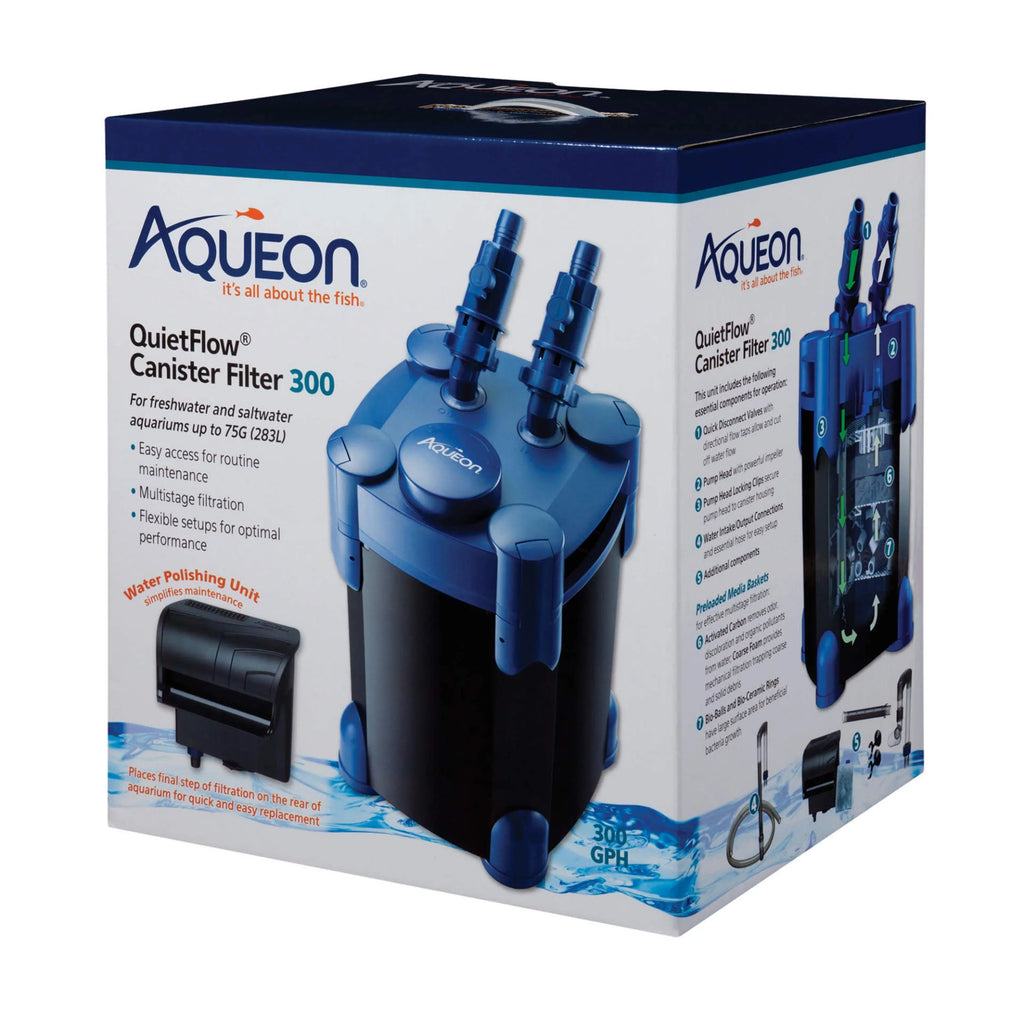 Gallons Aquarium Filter Aqueon Canister Up QuietFlow 75 to