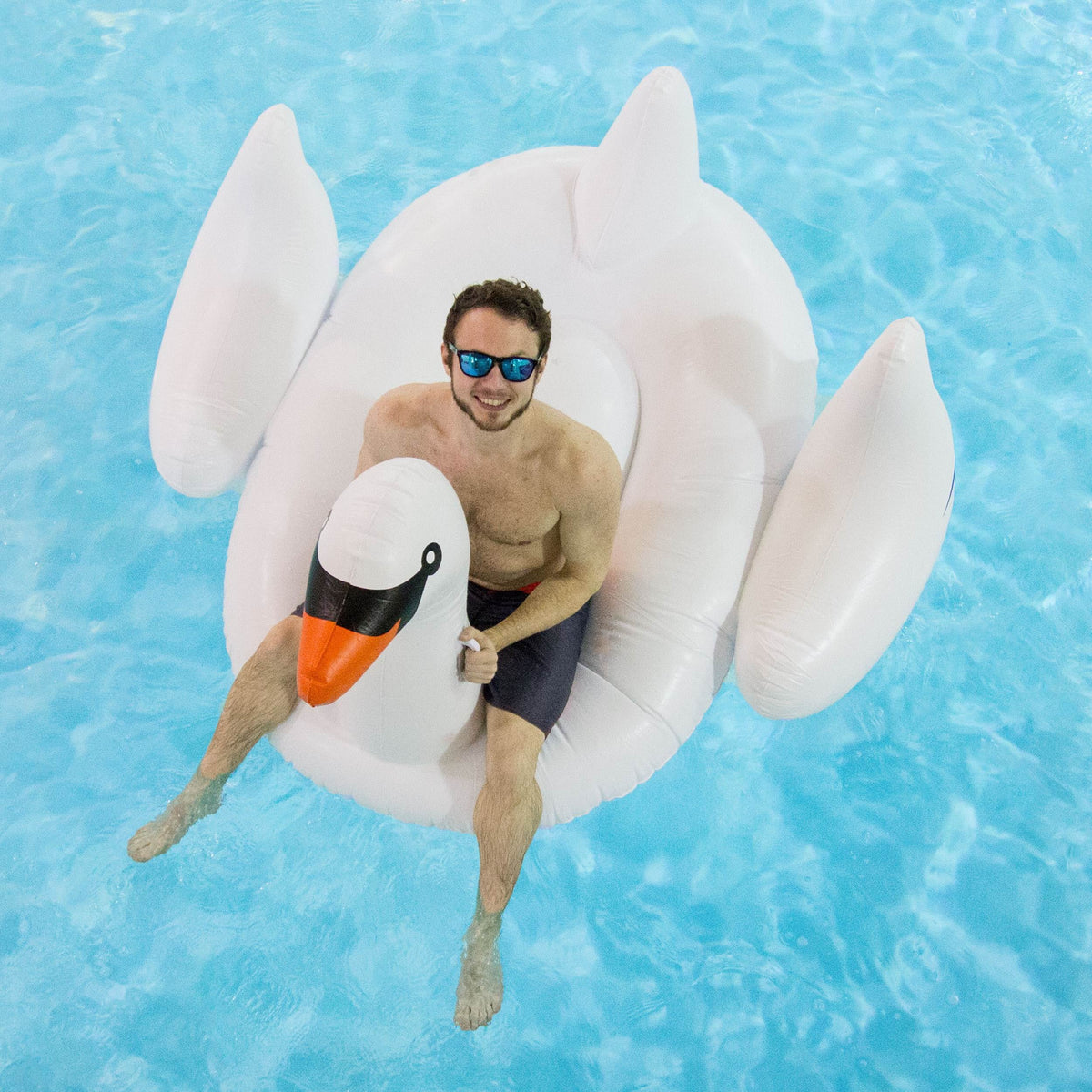 Giant 4 | 4-Pack Swan 90621 x 75-Inch Ride-On air-filled Floats Swimline
