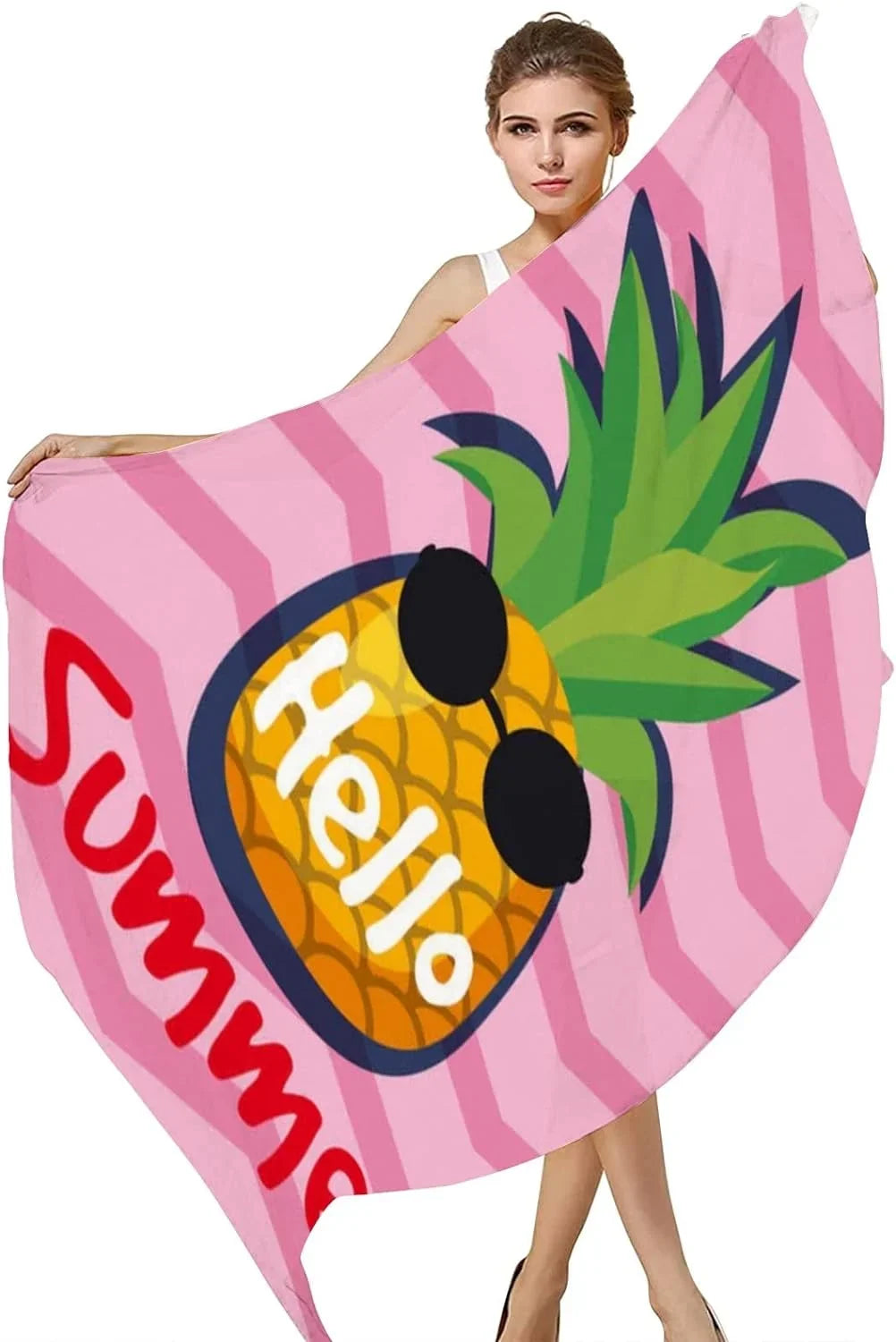 with Silk Beautiful Scarf Neck Women Hyjoy for Long Girls Summer Shawl Pineapple Scarves Lightweight Wrap