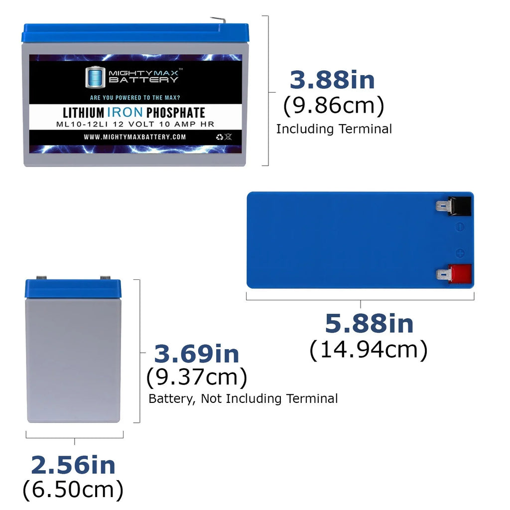 Battery - VX-1Pro Compatible Marcum Lithium 3 10AH 12V Pack with Replacement