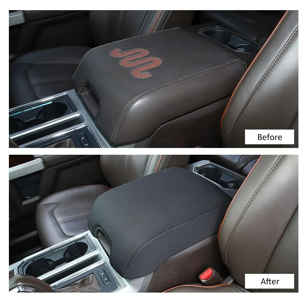 Center + Accessories Armrest Black Console Teledu Box Cover Pad Soft F150