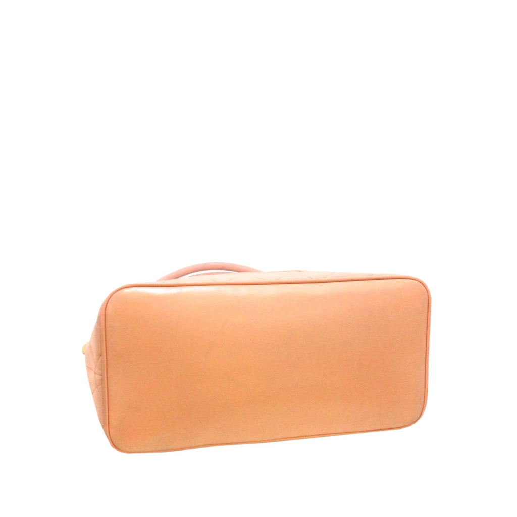 Leather Lambskin Orange Medallion Bag (Good) Pre-Owned Tote Chanel Authenticated Women Tote