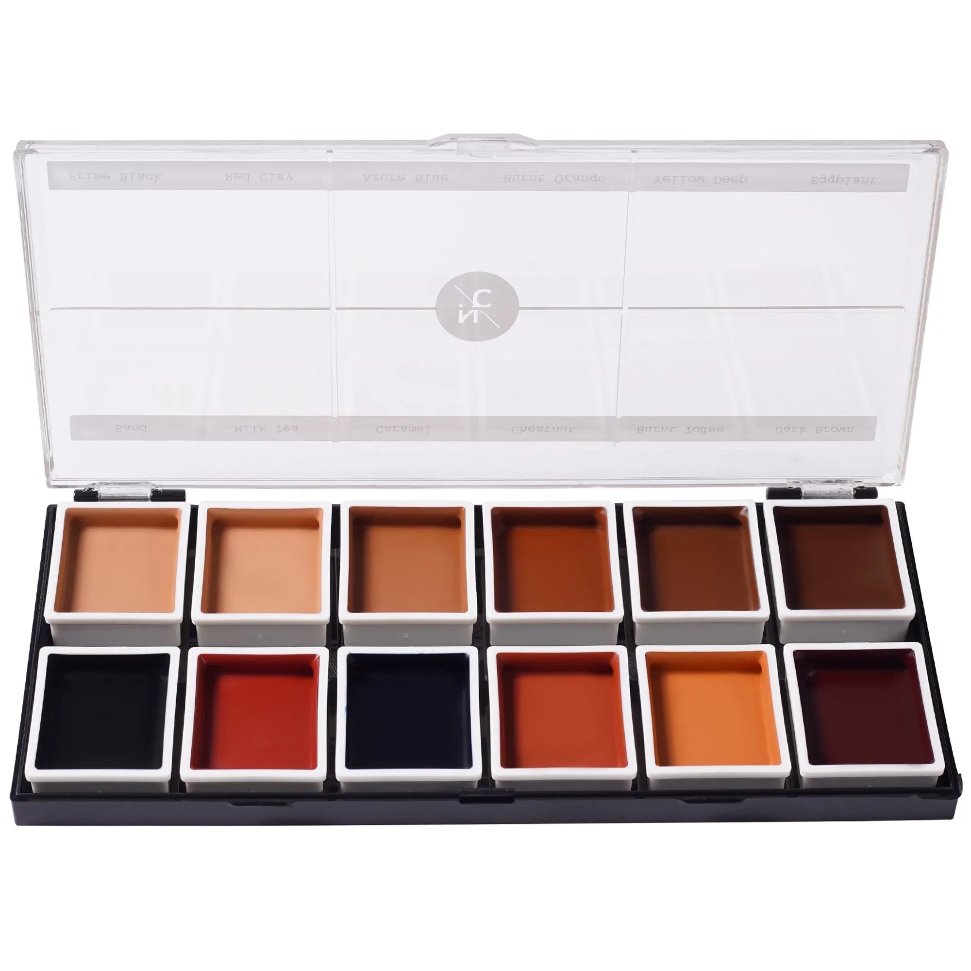 Narrative Dark Palette 12 Artists Makeup Waterproof Color Alcohol Makeup Tone Special Effects Professional Activated for Dark Makeup Tone Cosmetics for Flesh Flesh -