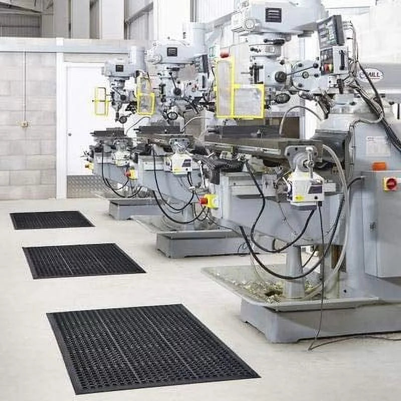 Bar Anti-Fatigue Duty Rubber Non-Slip Drainage Hexagonal 60*90cm Multi-Functional Mat Large Black Industrial Heavy Kitchen Non-Slip Mat