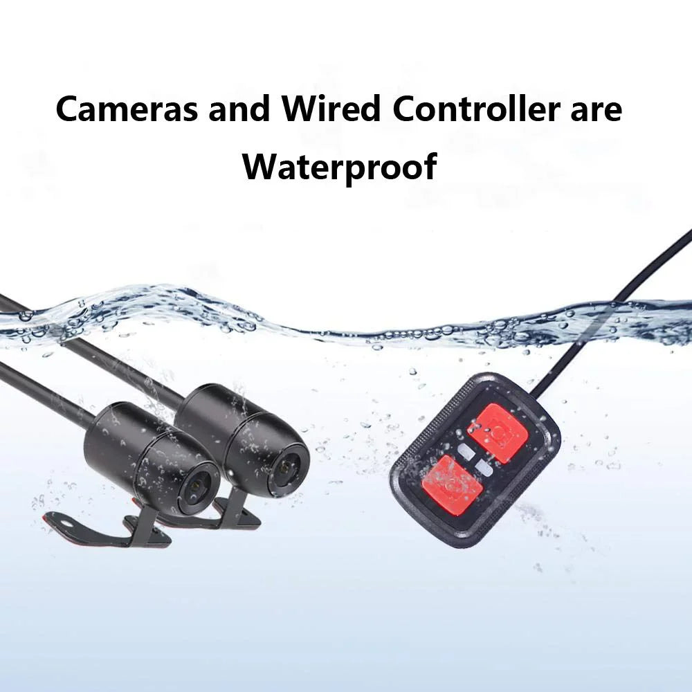No 1080P VSYSTO & Channels Recording, Cam, G-sensor 2 Front Loop Motorcycle Angle Video Recorder, Camera Wide WiFi Screen HD Dash Rear Vision Driving Night 130°