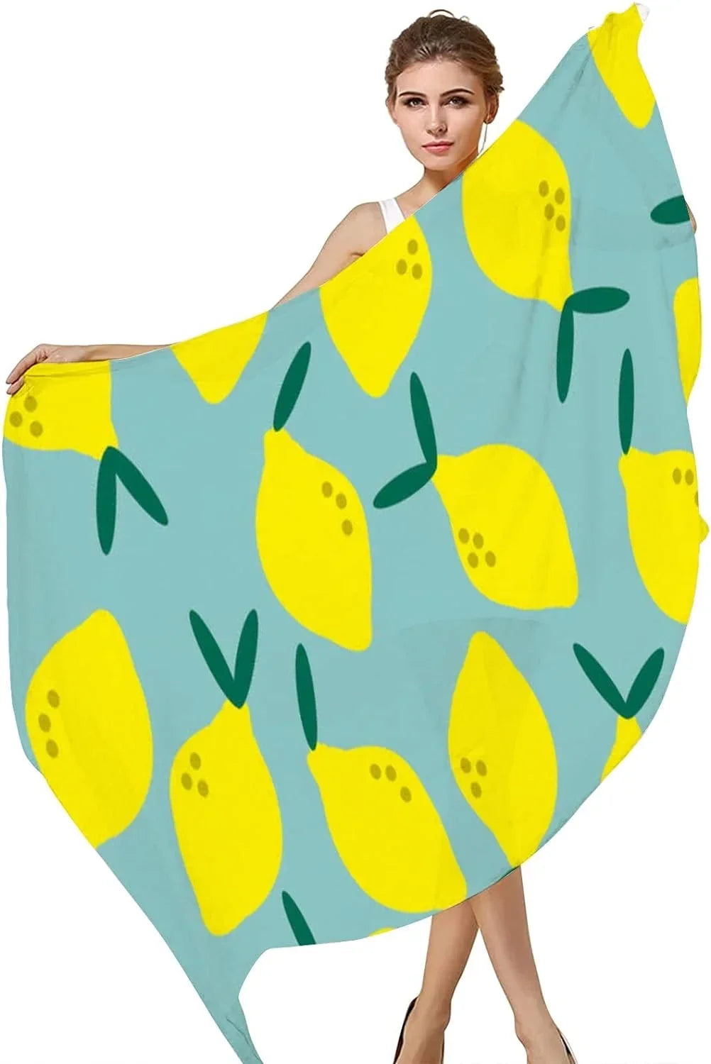 Scarves for Long Girls Shawl Women Scarf Pattern Lightweight Lemon Silk Wrap Simple Hyjoy Neck