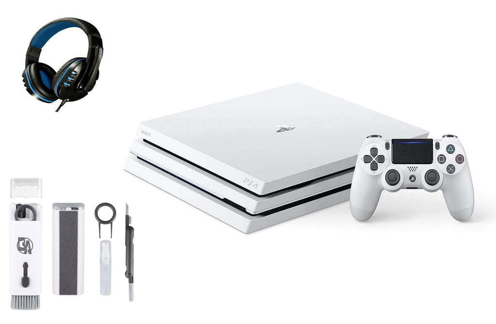 Headset AXTION Like 4 Kit PlayStation 1TB Gaming Pro Cleaning White Bundle Sony Console Glacier New With BOLT