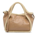 Brown Stella Trimmed McCartney Shearling Logo Fiber (Good) Fabric Unisex Authenticated Chemical Stella Satchel Pre-Owned