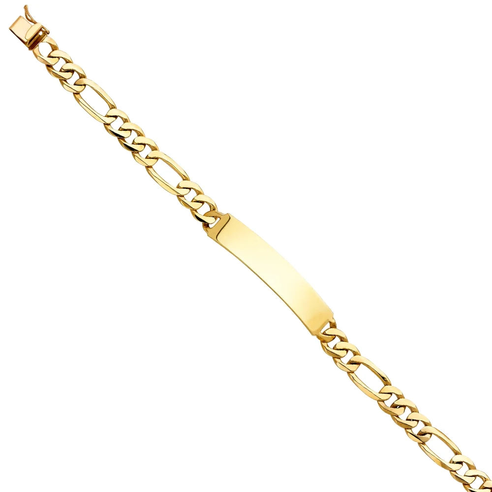 for Gift ID Gold Link Chain for 14k 8" Bracelets 14KY Elegant Yellow Bracelet and Gold Men - Weight Men’s Women Jewelry | | Figaro | 19.7