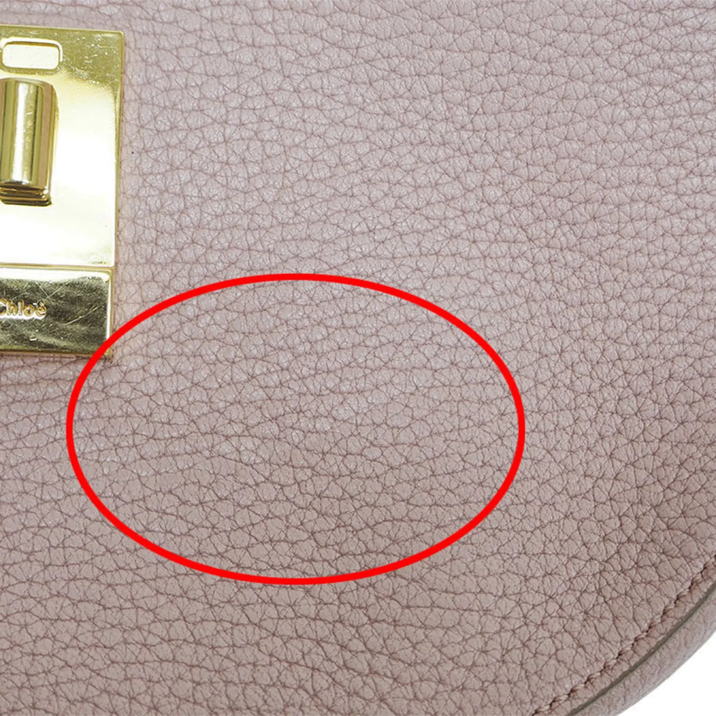 Chloé 3S1031-9 Bag Pre-Owned Ladies (Good) Pink Shoulder Chain Leather Drew Chloe
