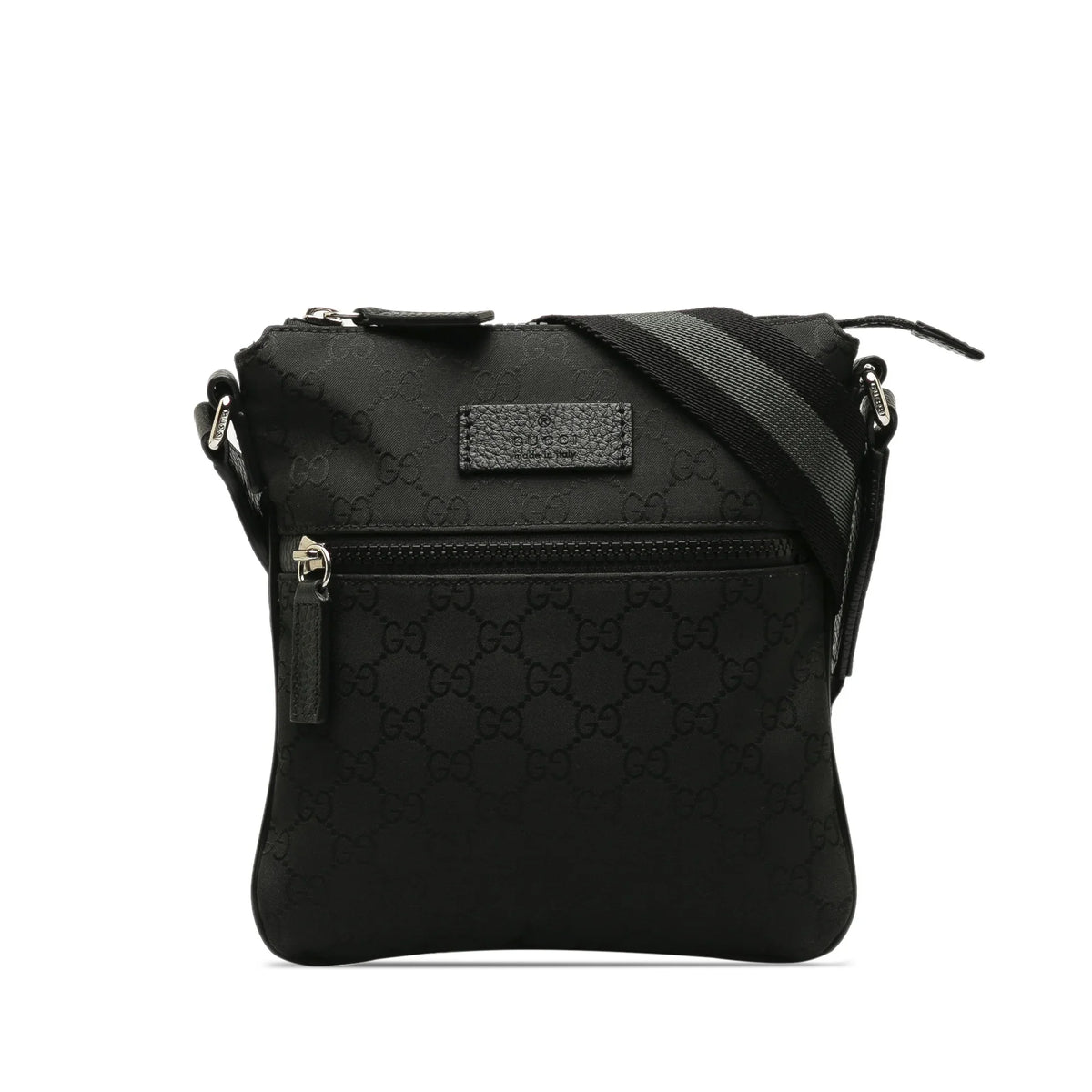 Crossbody Bag Black (Good) Fabric GG Crossbody Nylon Web Pre-Owned Unisex Authenticated Gucci